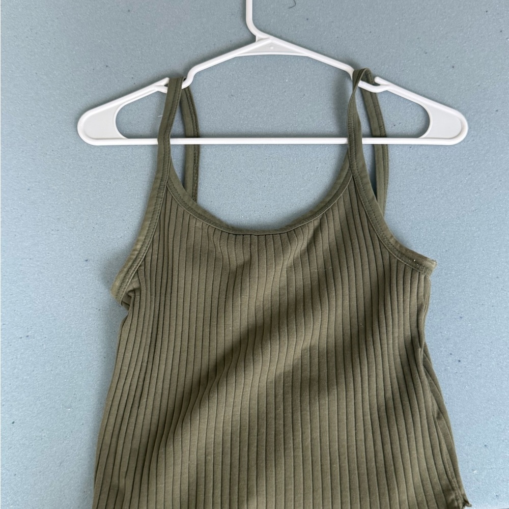 Old Navy Green Ribbed Sleeveless Camisole